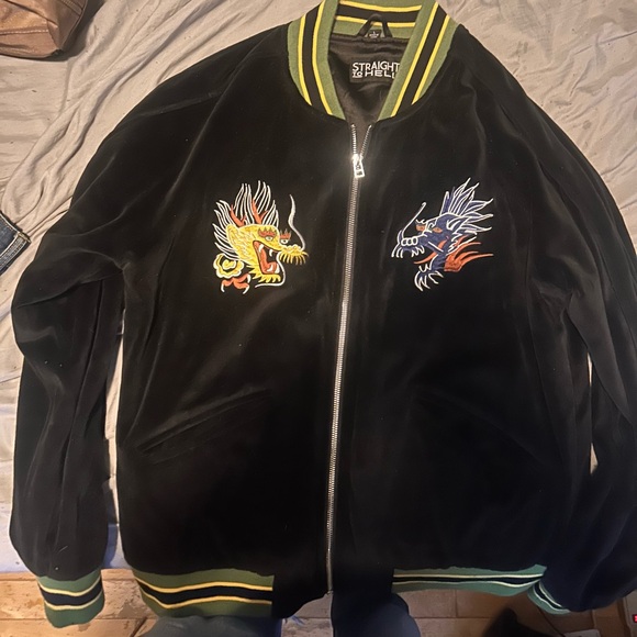 NWOT Straight to hell L velvet jacket - Picture 2 of 6